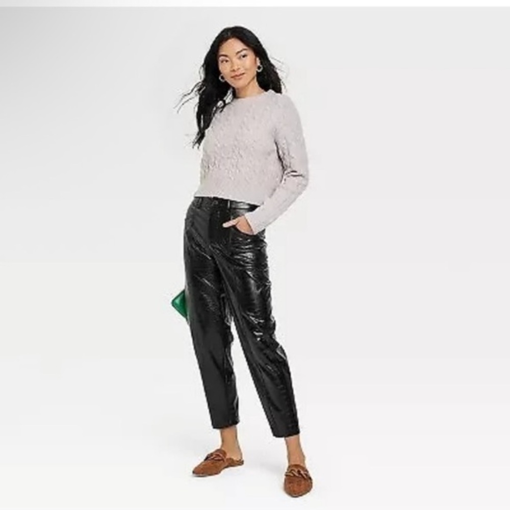 Women's High-Rise Faux Croc Pants - A New Day